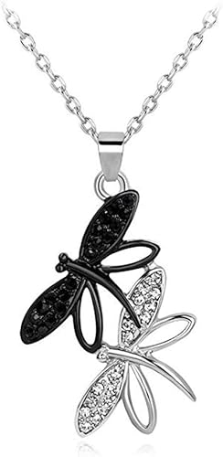 Amazon Com Dwcly Sterling Silver Charm Black And White Dragonfly
