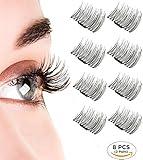 New Magnetic False Eyelashes-Ultra Thin 3D Fiber Reusable Best Fake Lashes Extension for Natural Look,Perfect for Deep Set Eyes & Round Eyes 2 Pairs