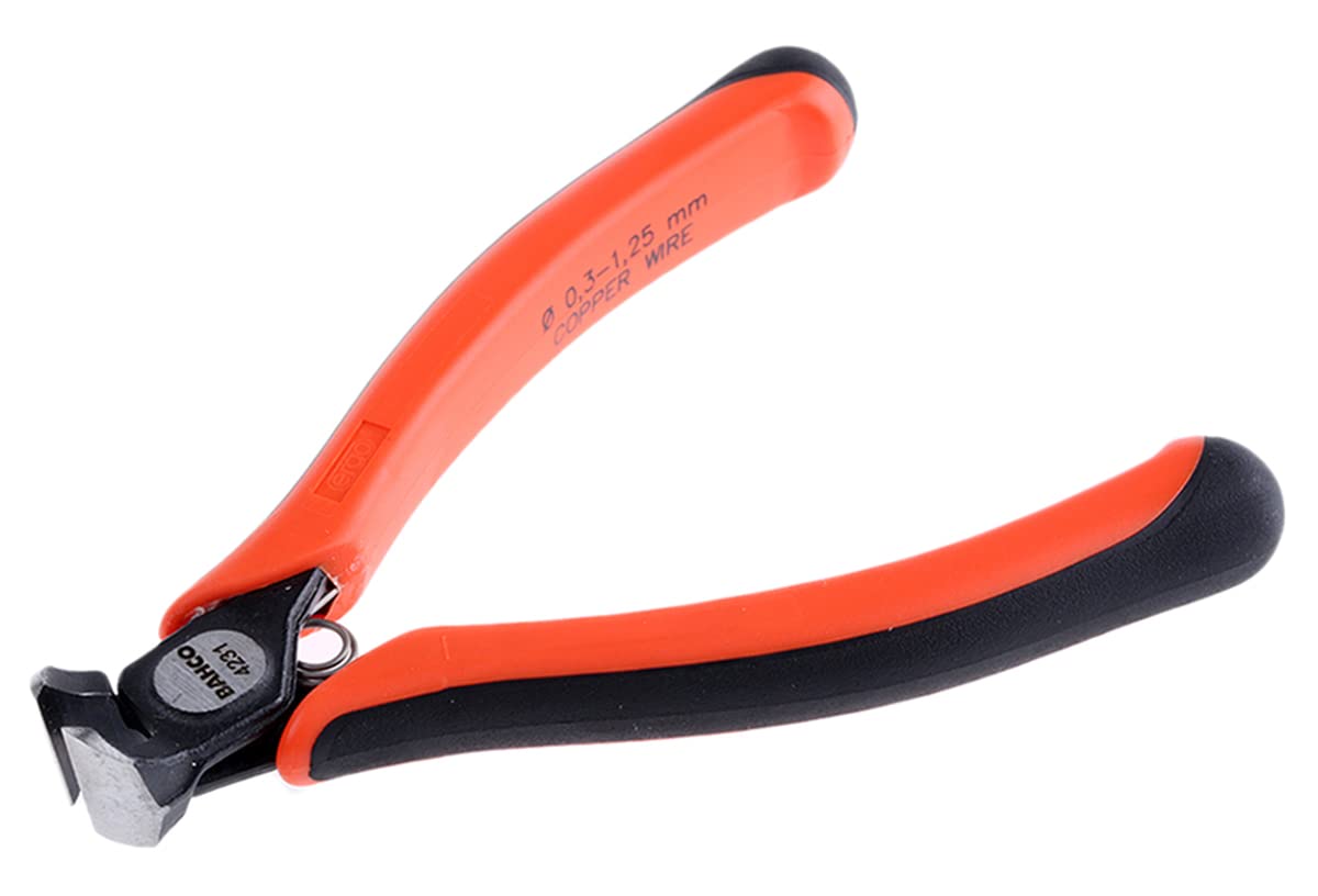Bahco 4231 Oblique Cutter with 20 Degree Cutting Angle, Black/Orange,