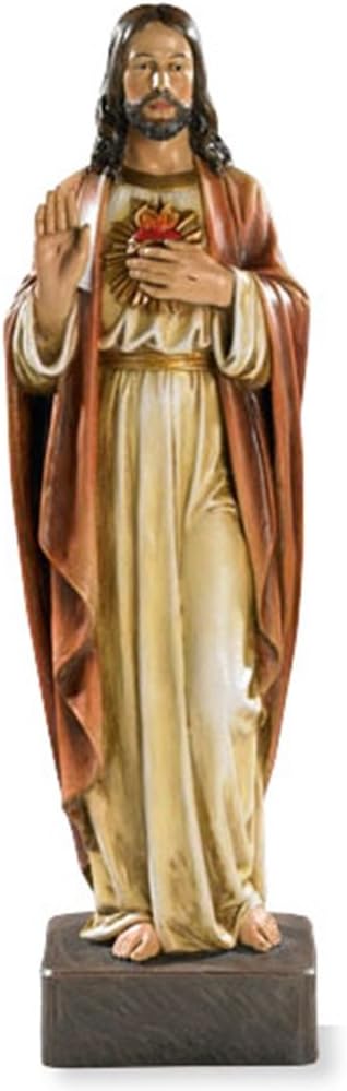 The Sacred Heart of Jesus Christ Resin Statue, 22 3/4 Inch
