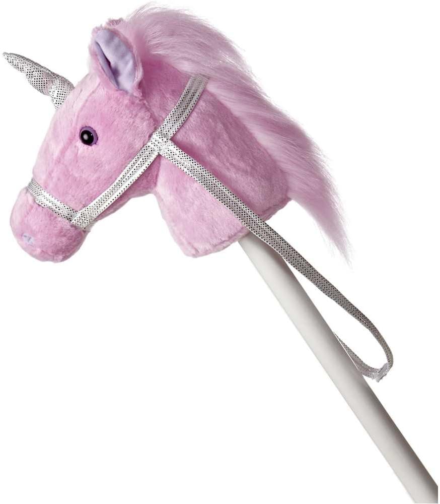 37" Pink Fantasy Unicorn Stick Horse - One Size