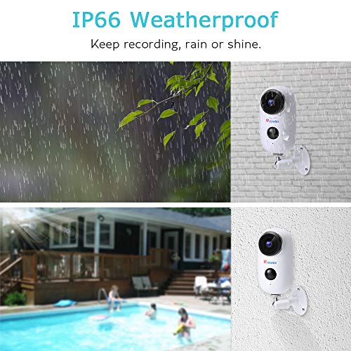 25fps Wireless Rechargeable Battery-Powered Solar Security Camera for Home Outdoor/Indoor, Ctronics WiFi Security Camera System with 1080P HDR, PIR Motion Detection, Night Vision, 2-Way Audio, IP66