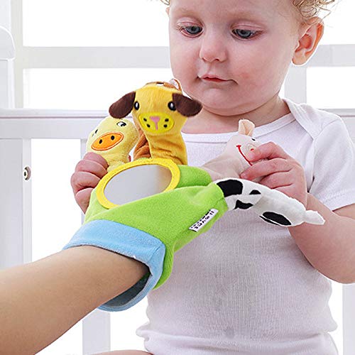 LtrottedJ Glove Puppet Plush Finger Cartoon Doll Story Telling Parent-Child Interaction (Green)