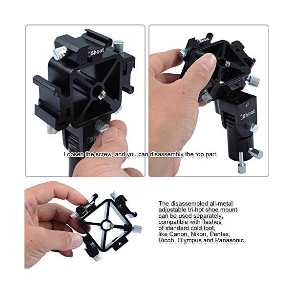Universal 3-in-1 Tri-Hot Shoe Mount Blitz-Halterung Halter mit 2 Schirmloch für Lichtstativ Kamera Stativ Reflexschirm… – Bild 5