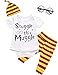 Angebebe 4Pcs Outfit Set Baby Boy Girls Snuggle This Muggle Romper with Classes (0-3 Months, White)