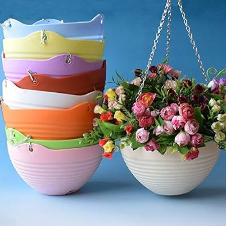 Green Port Chain Hanging Flower Pot - 4 Pots