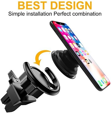 COCOFU Pop Out Stand Air Vent Car Mount 360° Rotation Car Dashboard Desk Wall Mount For Pop Socket Expanding Grip Stand Users-Black