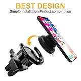 COCOFU Pop Out Stand Air Vent Car Mount 360° Rotation Car Dashboard Desk Wall Mount For Pop Socket Expanding Grip Stand Users-Black