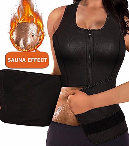 Palidong Neoprene Sauna Suit Tank Top Vest with Adjustable Waist Trimmer Belt Shaper for Weight Loss
