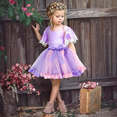 3 otters Princess Dress Up Accessories, 8PCS Princess Costume Sets with Wings Tutu Wand Crown Necklace Ring, Princess Hairpiece Fairy Accessories for Girl Dress Up Purple