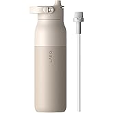 LARQ Bottle Swig Top 34oz - Insulated Reusable Stainless Steel Water Bottle With Built-In Silicone Handle | BPA Free | For Sports, Gym, and Travel | Mojave Dune