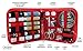 Sewing Aid Kit, Small Red Case with 72 Best Supplies for Emergencies, 1000 yds of Threads & Self-Threading Needle, Great Gift for Travelers, Kids & College Students, E-book for Beginners Included