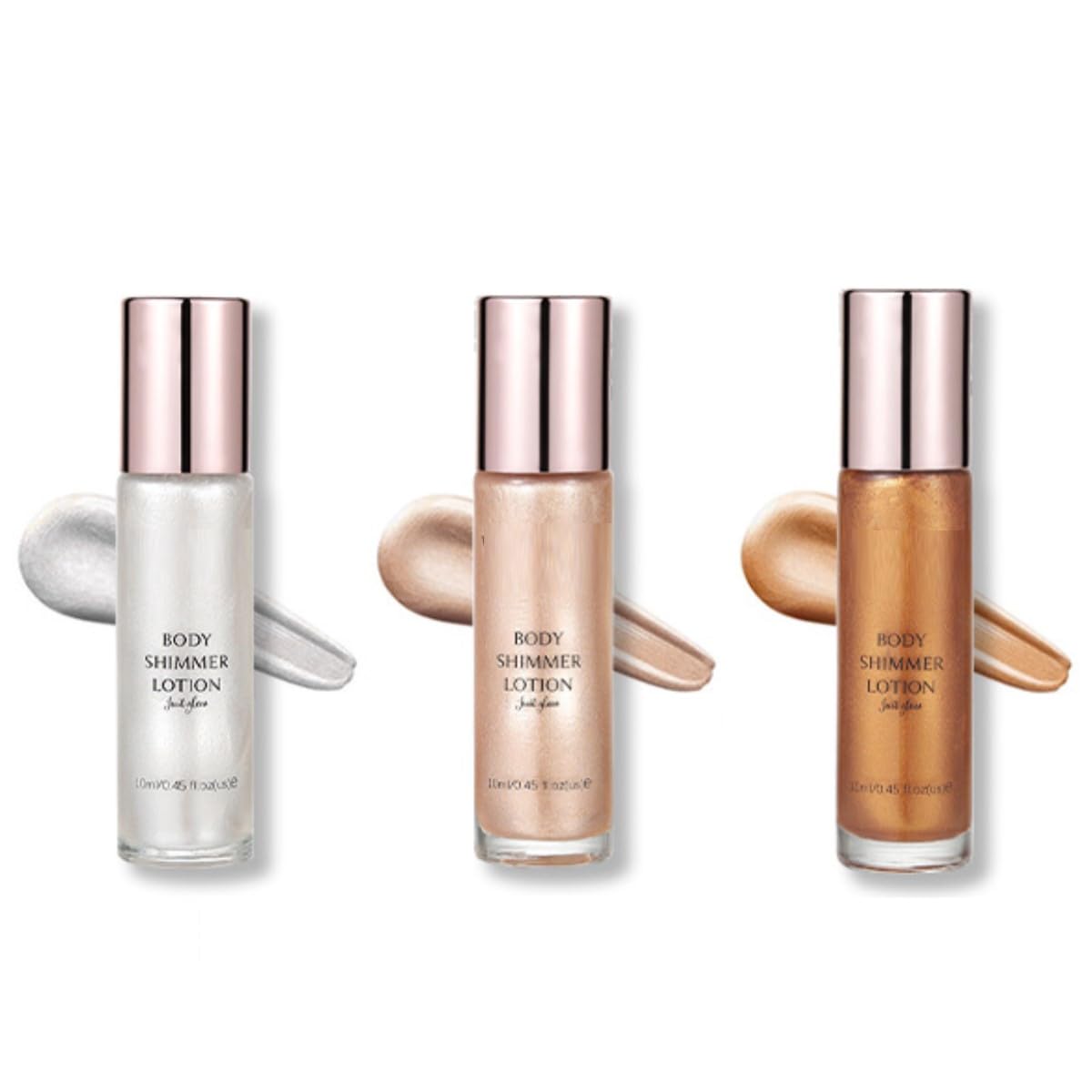 KARLOR 3-Piece Face Highlighter Stick Set, Silver, Champagne, Bronzer, Shimmer Liquid Highlighter Cream, Contour Stick, Waterproof