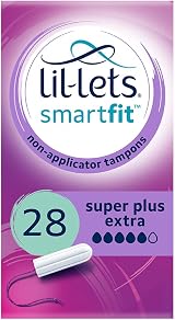 Lil-Lets Non-Applicator Super Plus Extra Tampons 28 Count Plant Based