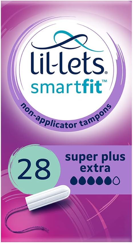 Lil-Lets Non-Applicator Super Plus Extra Tampons 28 Count Plant Based