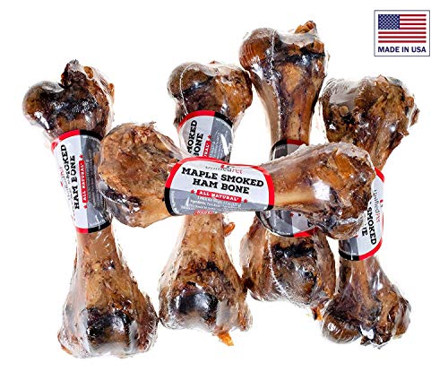 Unified Pet Premium Ham Bones for Dogs - All Natural, Hickory Smoked, Premium Dog Bones - Sourced and Made in USA (Ham Bone - 5 Pack)