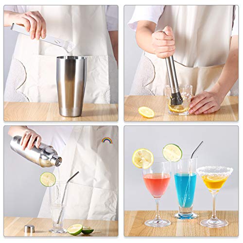 Cocktail-Set Cocktail-Shaker-Set mit Ständer, Edelstahl-Bar-Werkzeug-Set, Barkeeper-Kit mit Cocktailbuch, Heim-Bar… – Bild 5
