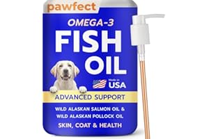 PAWFECTCHEW Fish Oil for Dogs & Cats - Natural Omega-3 - Skin&Coat Support - Liquid Food Supplement for Pets - Fatty Acids for Joint Function, Immune&Heart Health - 16 fl. oz. (473 ml) Krill
