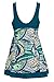 MiYang Women's Plus Size Printing Padded High Waist Swimdress Blue and Green US 3X (20W-22W)
