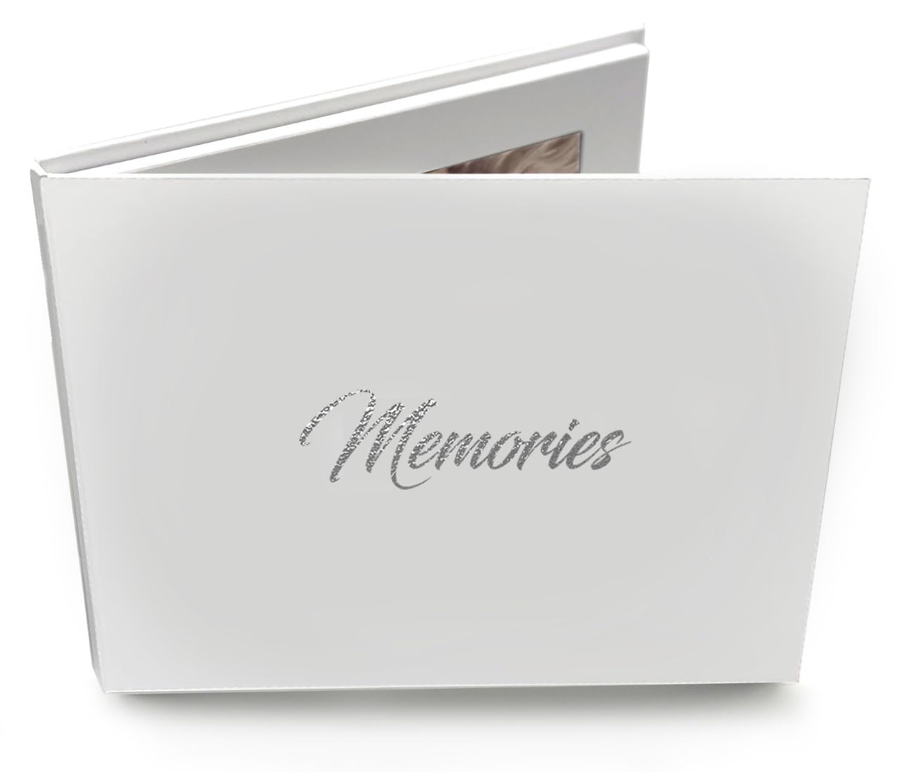 Talking Print 7" IPS HD Video Memory Book - 'Memories' Silver Foiled on Cover - A5 Hard Backed Video Brochure - 4GB memory, allows 4 hours playtime