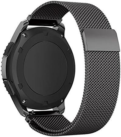 Samsung Gear S3 Classic/ Frontier Band SUNDA Metal Magnetic Milanese Smart Watch Replacement Band Strap for Samsung Gear S3 Frontier / Classic (Milanese Black)
