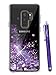 Cattech S9 Plus Case for Women, Glitter Liquid Sparkle Floating Luxury Bling Quicksand [Drop Protection] [Non-Slip Grip] Slim Clear Soft TPU Cover for Samsung Galaxy S 9 Plus + Stylus (Purple)