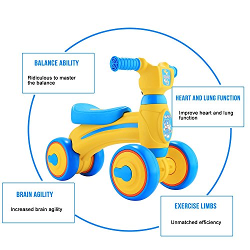 Kaluo Baby Toddler Balance Bike Trike Learn to Walk 10-36 Month No-Pedal Ride on Toy (Blue)