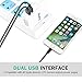 Akaho iPhone Charger ,4.8A 24W Dual USB Wall Charger Portable Travel ,with Foldable Plug + 6FT Apple Lightning Cable charging cord for iPhone 7/ 7Plus, 6S/ 6S Plus, 6/ 5S/ SE/ 5/ 5C,iPad Air,Mini,Pro