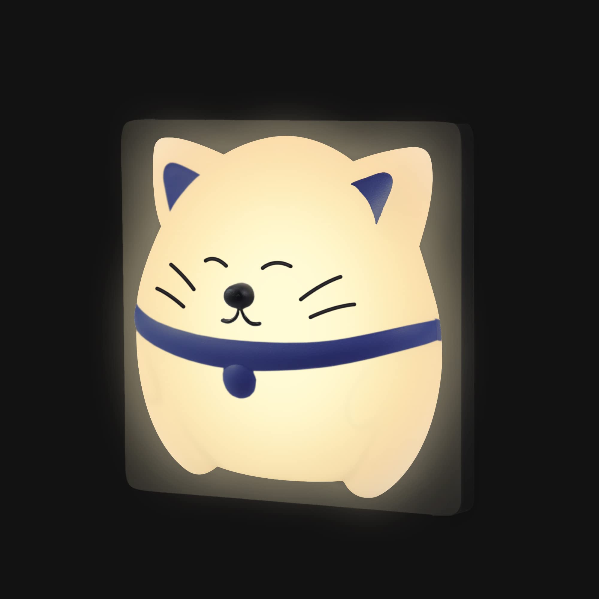 Kids Night Light Plug in Wall with Dusk to Dawn Photocell Sensor, Cute Cat Lamp for Baby Nursery Decoration, Interior LED Wall Lighting for Bedroom, Hallway, Stairs, Kitchen, 1 Piece