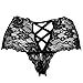LoveFifi Women's Hip -Hugging Split Personality Crotchless Panty - Large/X-Large - Black