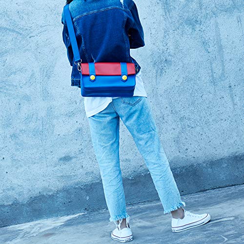 Funlab Travel Carrying Case Compatible with Nintendo Switch Console & Accessories, Waterproof Leather Messenger Shoulder Bag, Multipurpose Casual Daypacks for Boys&Girls