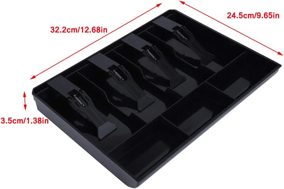 Money Tray Cash Register Drawer Insert Tray Portable Currency Till Replacement Money Organizer Storage Box with 4 Bills 3 Coins Compartments : Office Products
