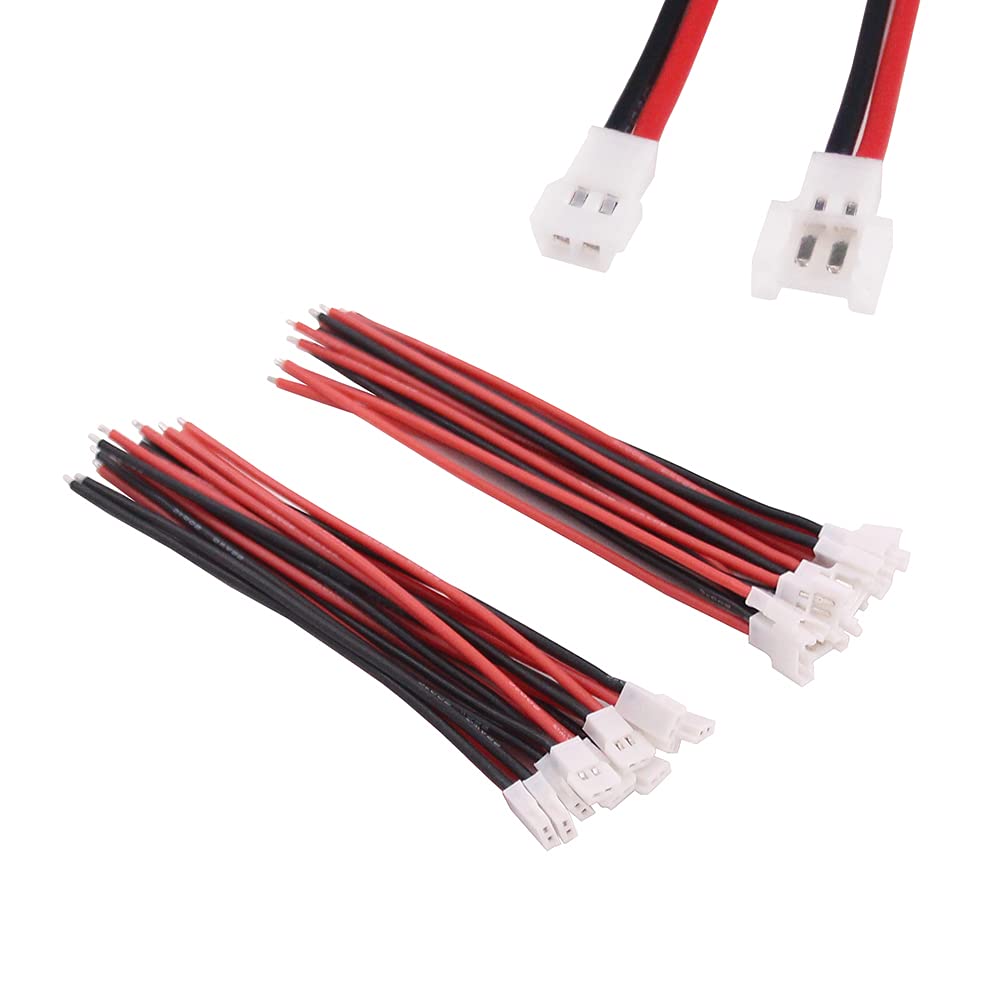 OliYin 10pairs 1S 2 Pin Molex 51005 51006 2.0mm pitch Losi Micro Model Battery connector 22awg Heatproof Silicone Cable 10cm for RC Helicopter QAV Multicopter