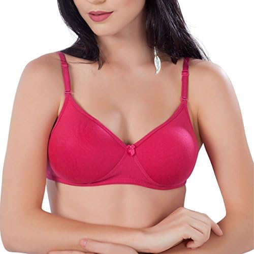 SIMONIWomen's Poly Cotton Full Coverage Padded T-Shirt Bra
