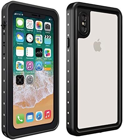 iPhone X Waterproof Case, Huatop Upgraded IP68 Full Body Underwater Case, Shockproof Dust-proof Protective Case with Built-in Screen Protector for Apple iPhone X, Support Wireless Charging