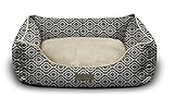 Pet Trendy Modern Chic Trellis Thick Bolstered-Microfiber Machine-Washable Pet Bed for Dog and Cat, 17-Inch x 22-Inch x 7-Inch, Slate Gray