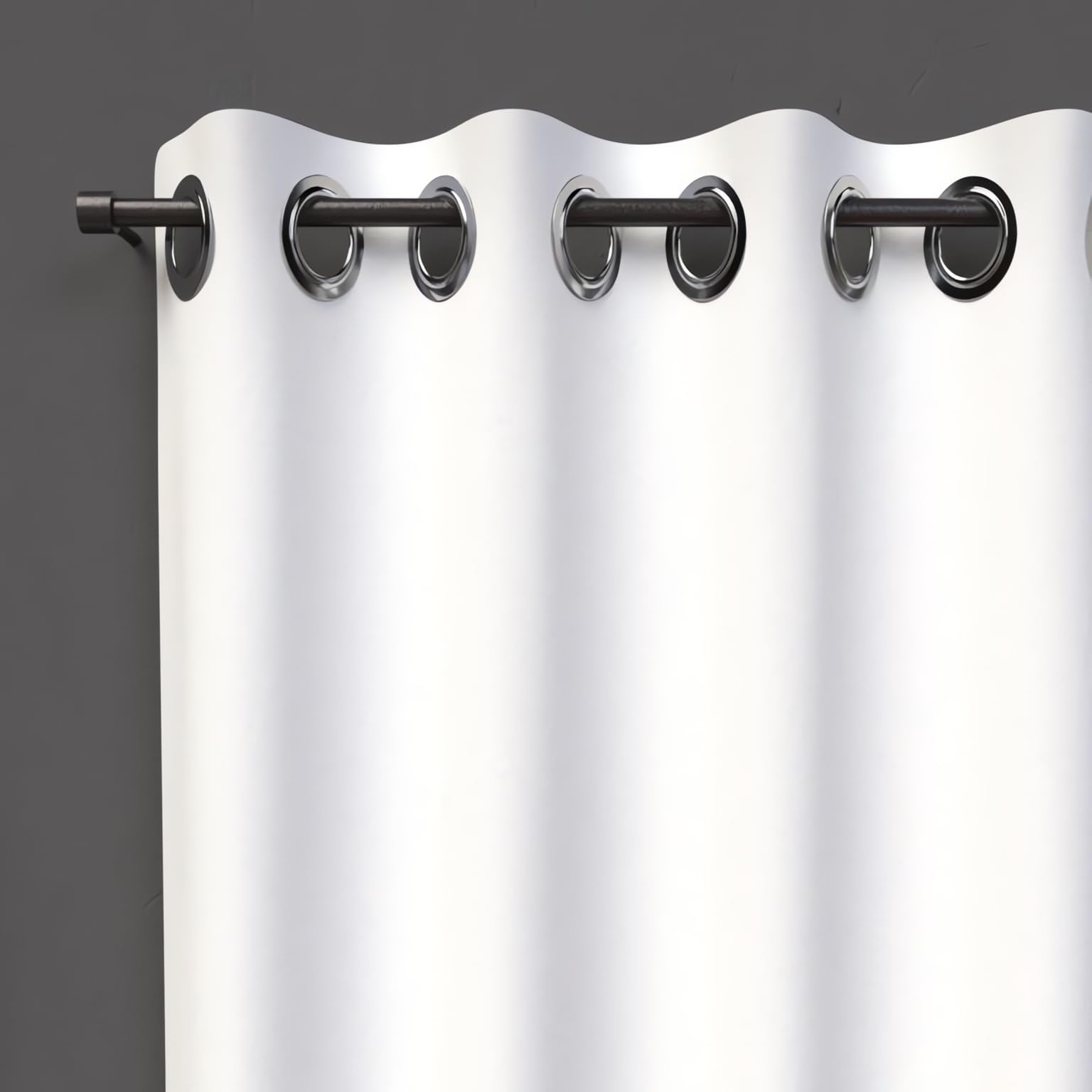 Soleil d'Ocre Polyester Blackout Curtain with Eyelets, white, 140 x 180 cm — image 1