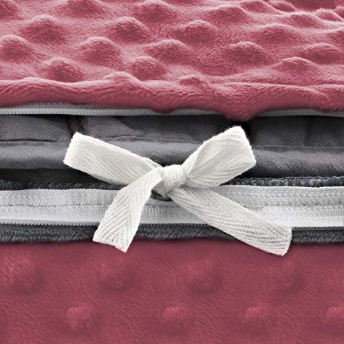 Sonno Zona Weighted Blanket Adult Size Blanket with Cover Included Rose 48x72 inches 15