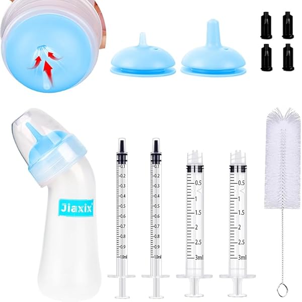 60ml Cat Feeding Bottle Kit Pet Nursing Milk Bottle+Nipple Opener+Cleaning Brush+ Replacement Nipple For Newborn Kittens/Puppies