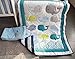 Sahaler Baby Crib Bedding Set for Boys | 3 Pieces Set of Whale Nursery Bedding | Baby Blanket & Fitted Crib Sheets & Skirt - Flamingo