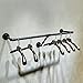 FURVOKIA Industrial Retro Wall Mounted Pipe Shelf Bathroom Hanging Towel Rack,Black Metal Bedroom Clothing Rod Garment Rack,Display Stand (One Pipe Shelves, Black, 24