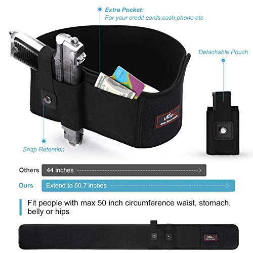 Vemingo Upgraded Belly Band Holster for Concealed Carry Right/Left Hand