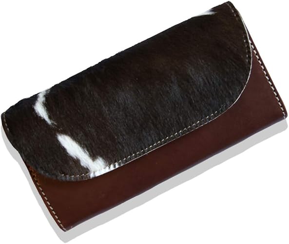 Amazon 栃木レザー 三つ折り財布 長財布 レディース ハラコ 牛毛 カウファー 本革 レザー 革財布 長サイフ 3つ折り財布 ハンドメイド チョコ Leather Craft You レザー クラフト ユウ 財布