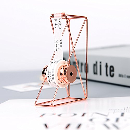 MEI YI TIAN Rose Gold Desktop Tape Dispenser Wire Metal Tape Holder for Office 1 Inch Core Brighten Up Your Desk and Office - Thumbnail 3