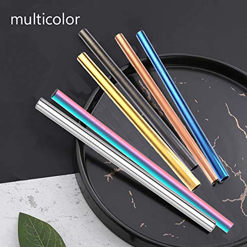 Edelstahl Strohhalm, Strohhalme Wiederverwendbar Edelstahl, 6er Set bunte Metall Strohhalm, Trinkhalme+ 2… – Bild 7