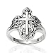 925 Sterling Silver Detailed Filigree Calatrava Cross Victorian Style Ring - Nickel Free Size 7