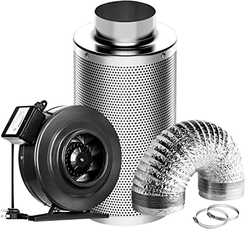 VIVOSUN Air Filtration Kit: 8 Inch 740 CFM Inline Fan, 8'' Carbon Filter and 25 Feet of Ducting Combo