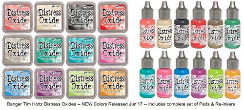Ranger Tim Holtz Distress Oxides June 2017 Release No. 2 Bundle Includes: all 12 Pads and all 12 Re-Inkers