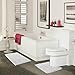 Mayshine 2 Pack (20x32/20x20U inches) Non-Slip Bathroom Rug Shag Shower Mat Machine-Washable Bath Mats with Water Absorbent Soft Microfibers of - White