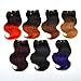 8 Inch Body Wave Human Hair Ombre Bundles T1B/purple Ombre Hair Weave 4pcs For Black Women Weave 200g/Pack Ombre Two Tone Black And Purple Blue Human Virgin Hair Extension (8Inch4pcs,Tpurple)